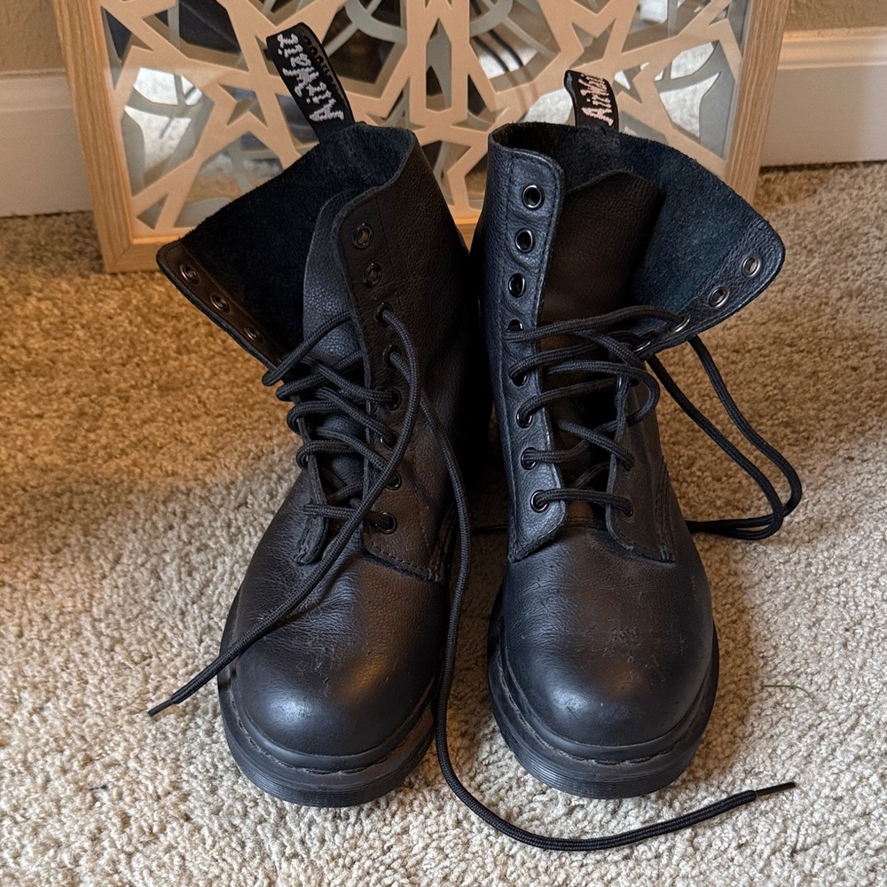 Dr. Martens Black Leather Combat Boots